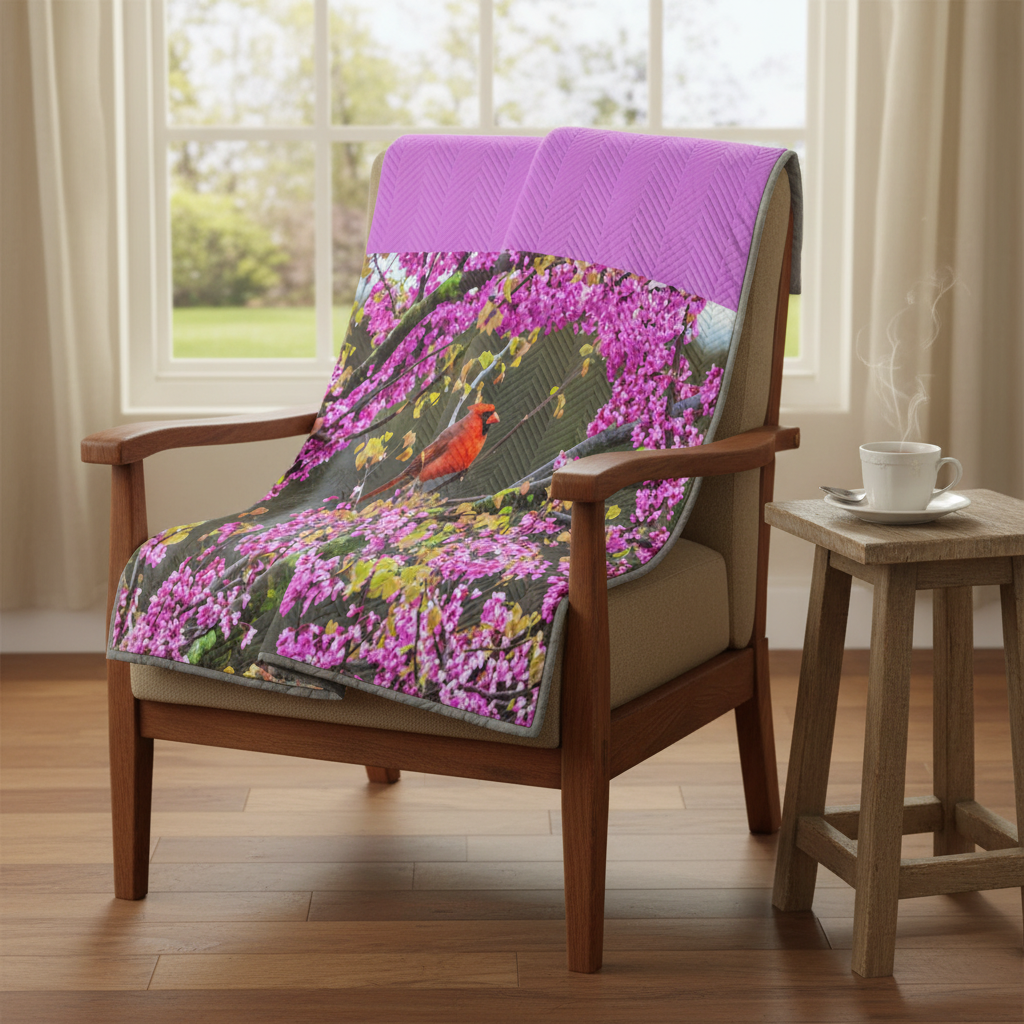 Northern Cardinal Quilted Throw – Armchair Lifestyle