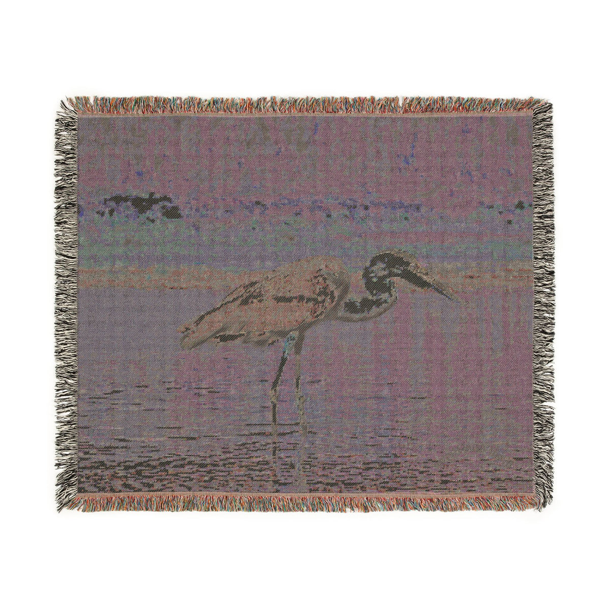 Great Blue Heron Woven Throw Blanket, Wildlife Photography Tapestry