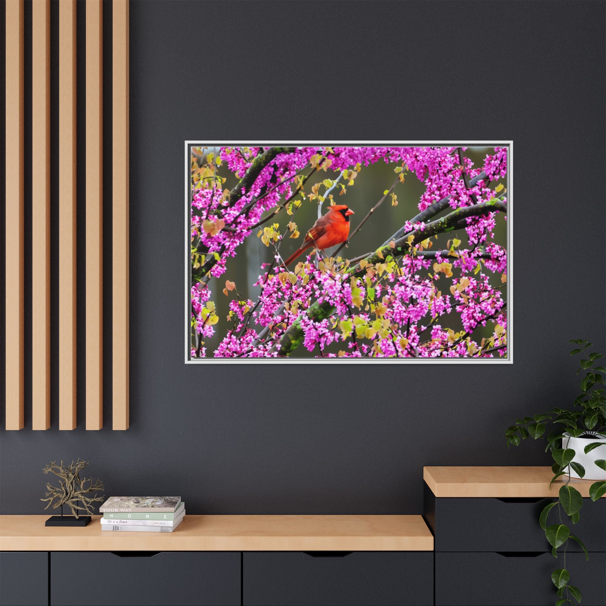 Northern Cardinal Matte Canvas, Framed (Multi-color)