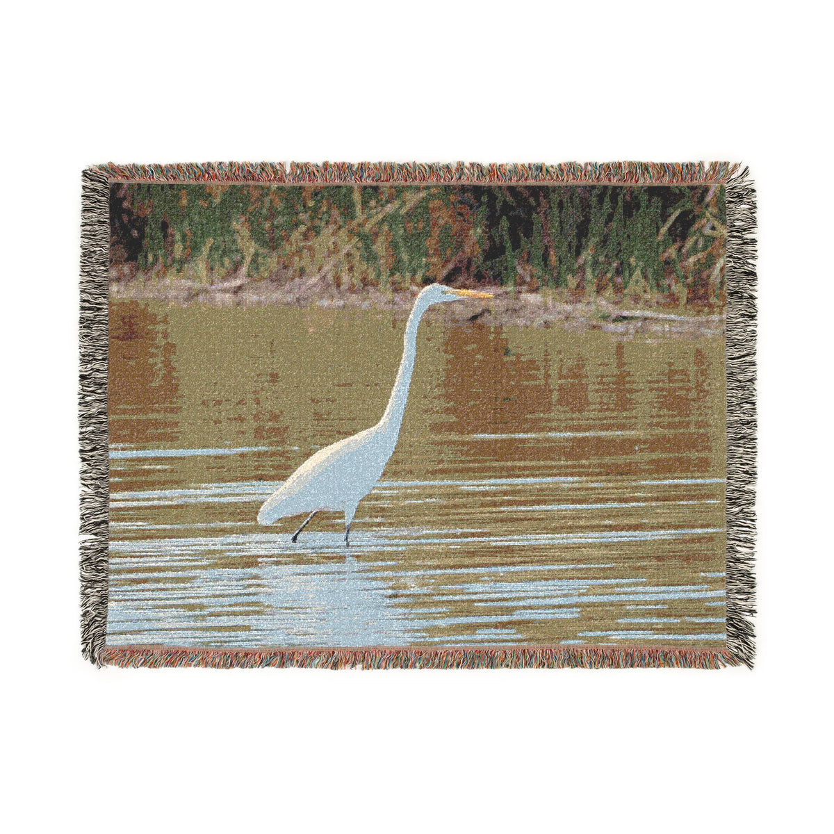 Great Egret Woven Throw Blanket Wildlife Photography Tapestry | Poli Roam