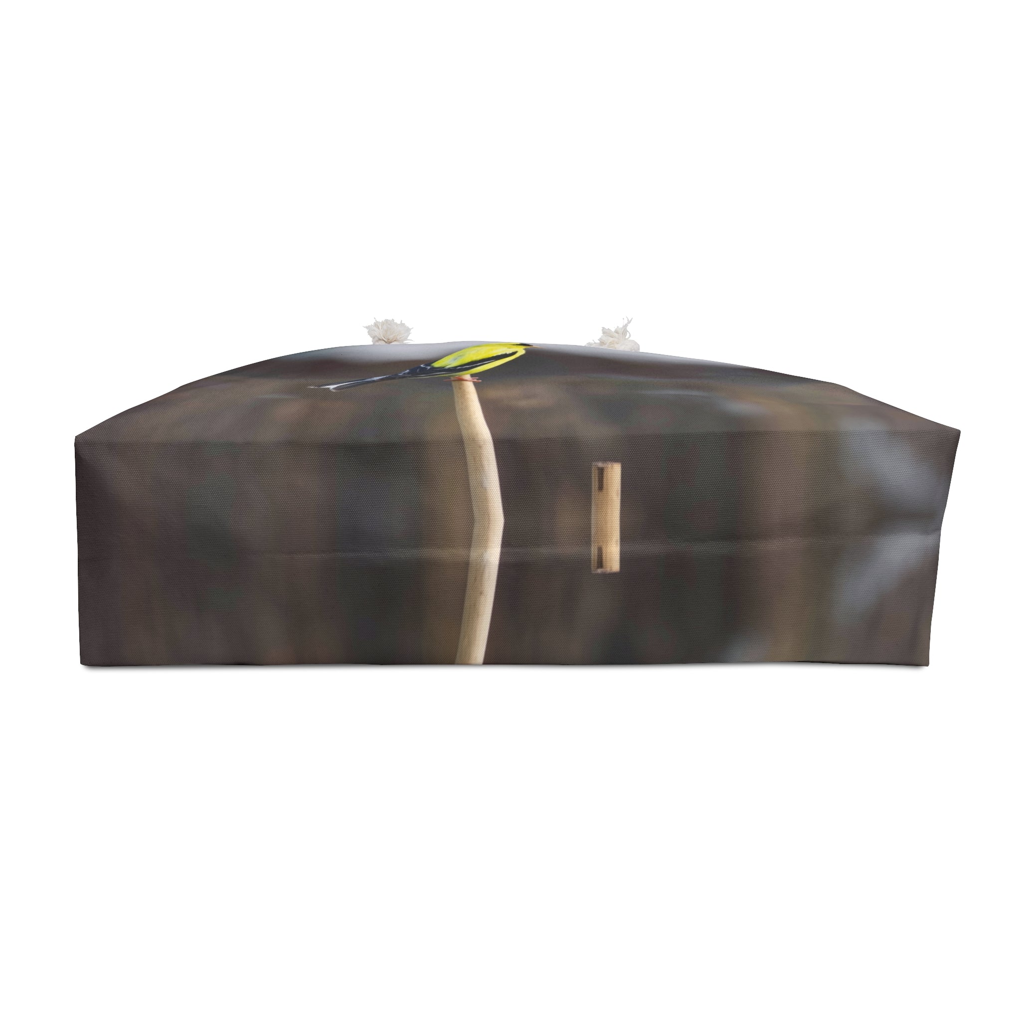 American Goldfinch on Bamboo Weekender Bag – Songbird Wildlife Travel Bag