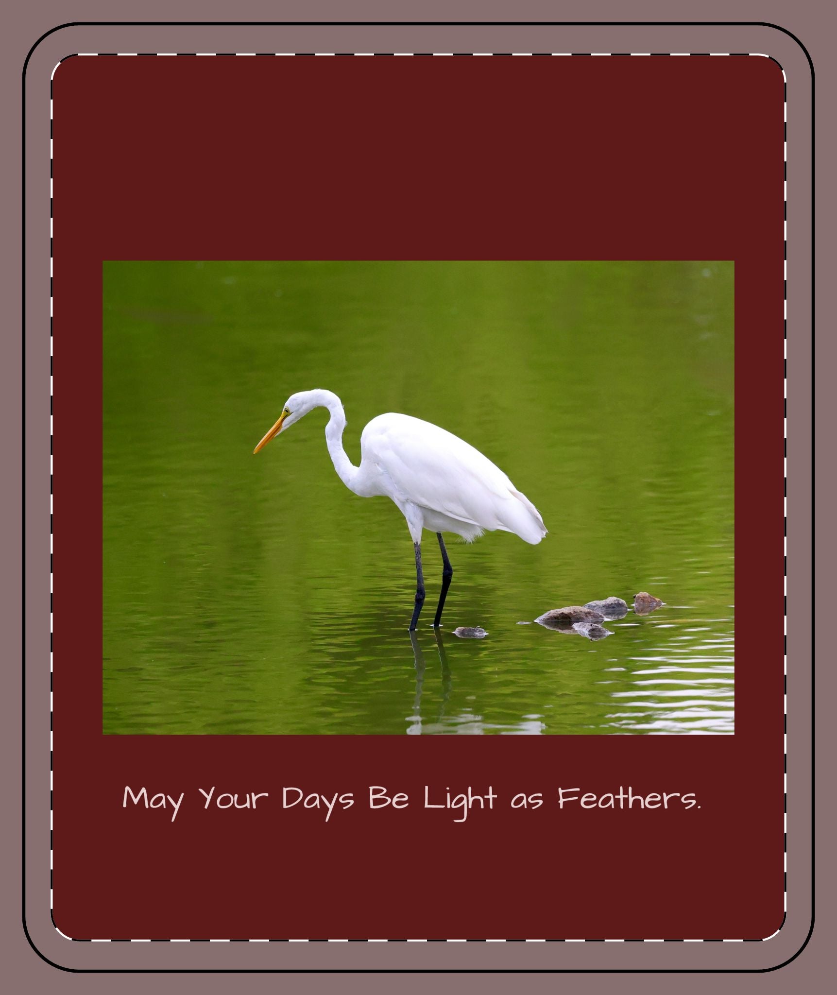 Egret Pixel Fleece Blanket (AOP)