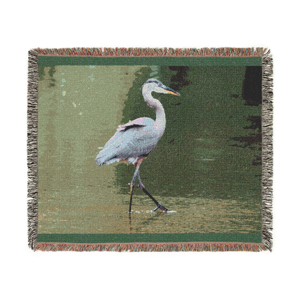 Great Blue Heron — Poli Roam Woven Blanket