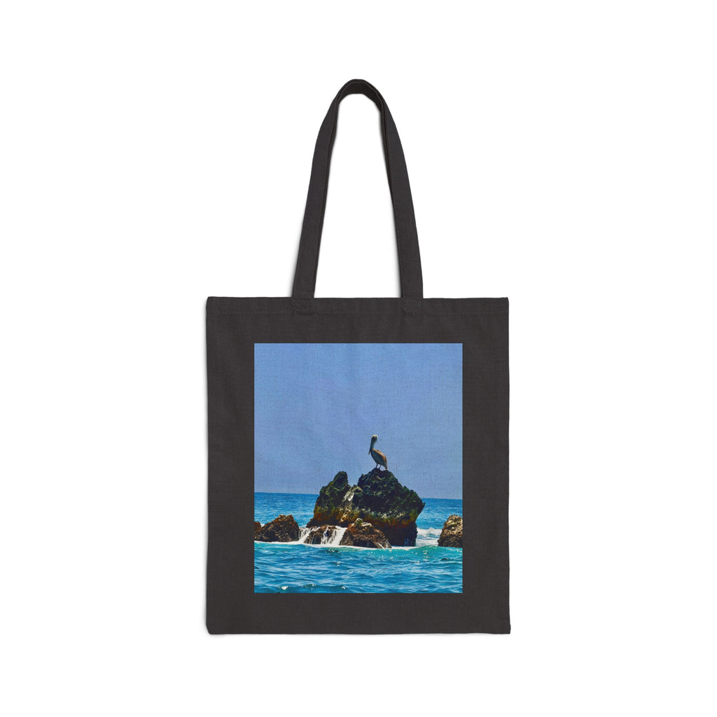 Tela Honduras Pelican on Rock Cotton Canvas Tote Bag – Coastal Wildlife Carry Bag