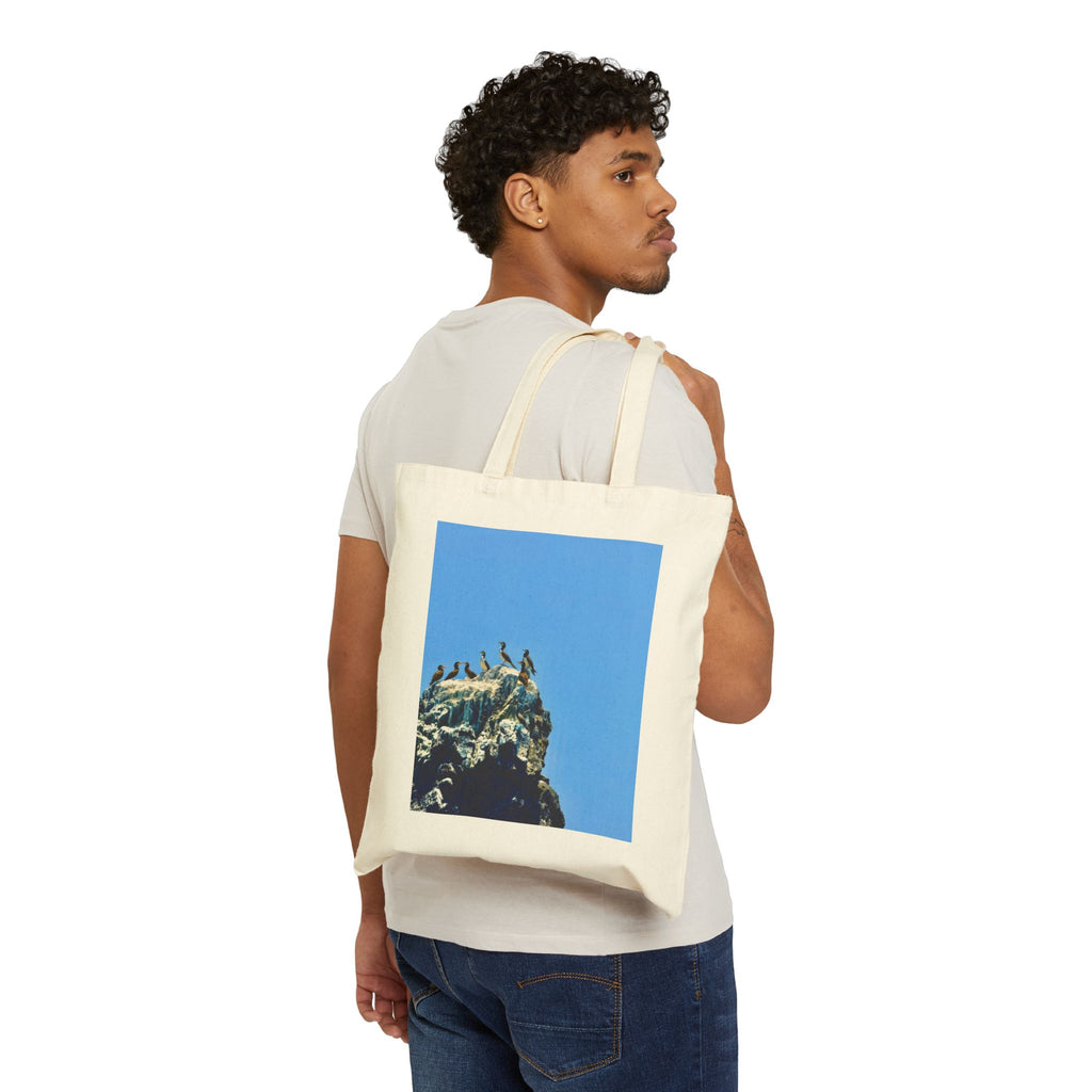 Tela Honduras Pelican on Rock Cotton Canvas Tote Bag – Coastal Wildlife Carry Bag