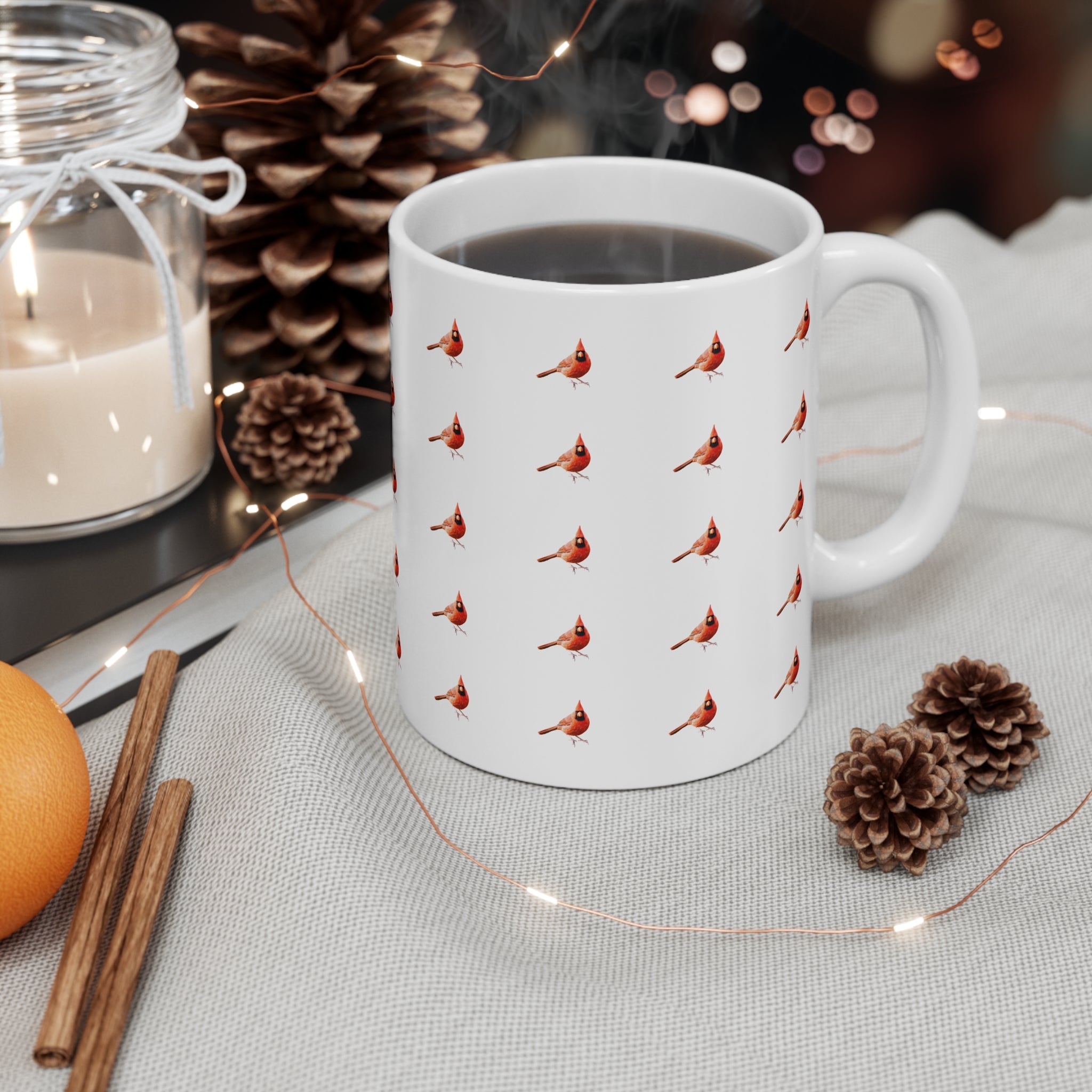 Northern Cardinal Ceramic Mug 11oz – Backyard Bird Wildlife Coffee Cup