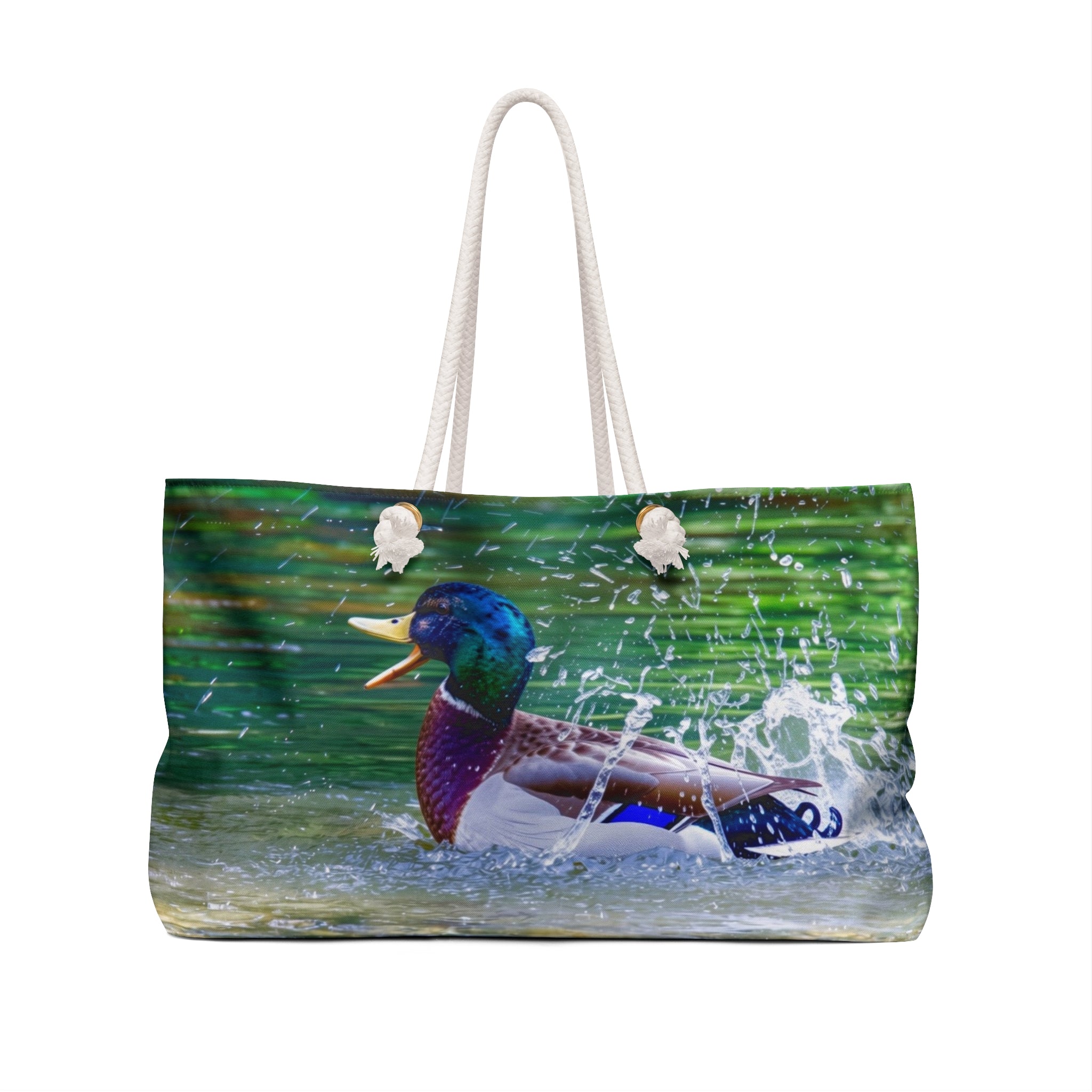 Mallard Duck in River Weekender Bag – Wildlife Nature Travel Bag