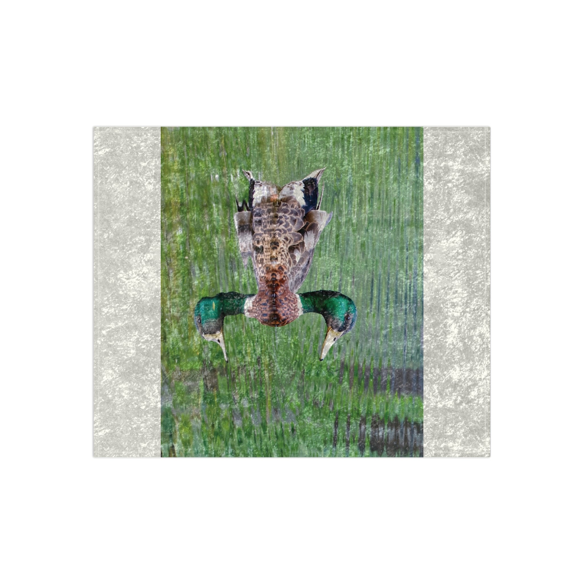 Mallard Duck Swimming in the River Crushed Velvet Blanket – Wildlife Nature Luxury Throw