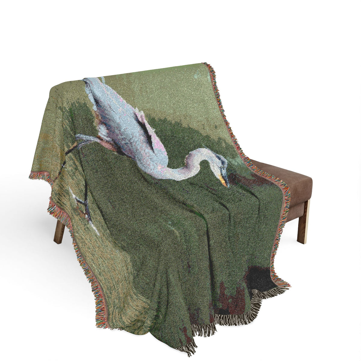 Great Blue Heron — Poli Roam Woven Blanket