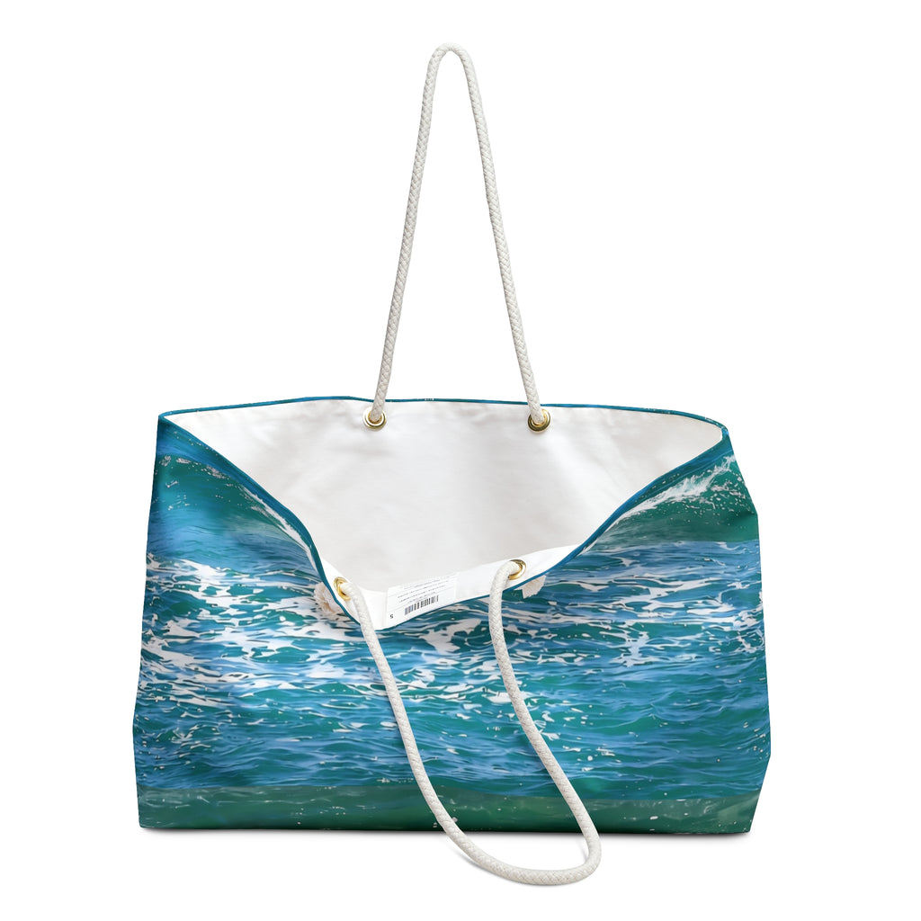 Ocean Wave Blue Weekender Bag – Coastal Travel Bag
