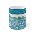 Ocean Wave Ceramic Mug 11oz – Coastal Beach Coffee Cup