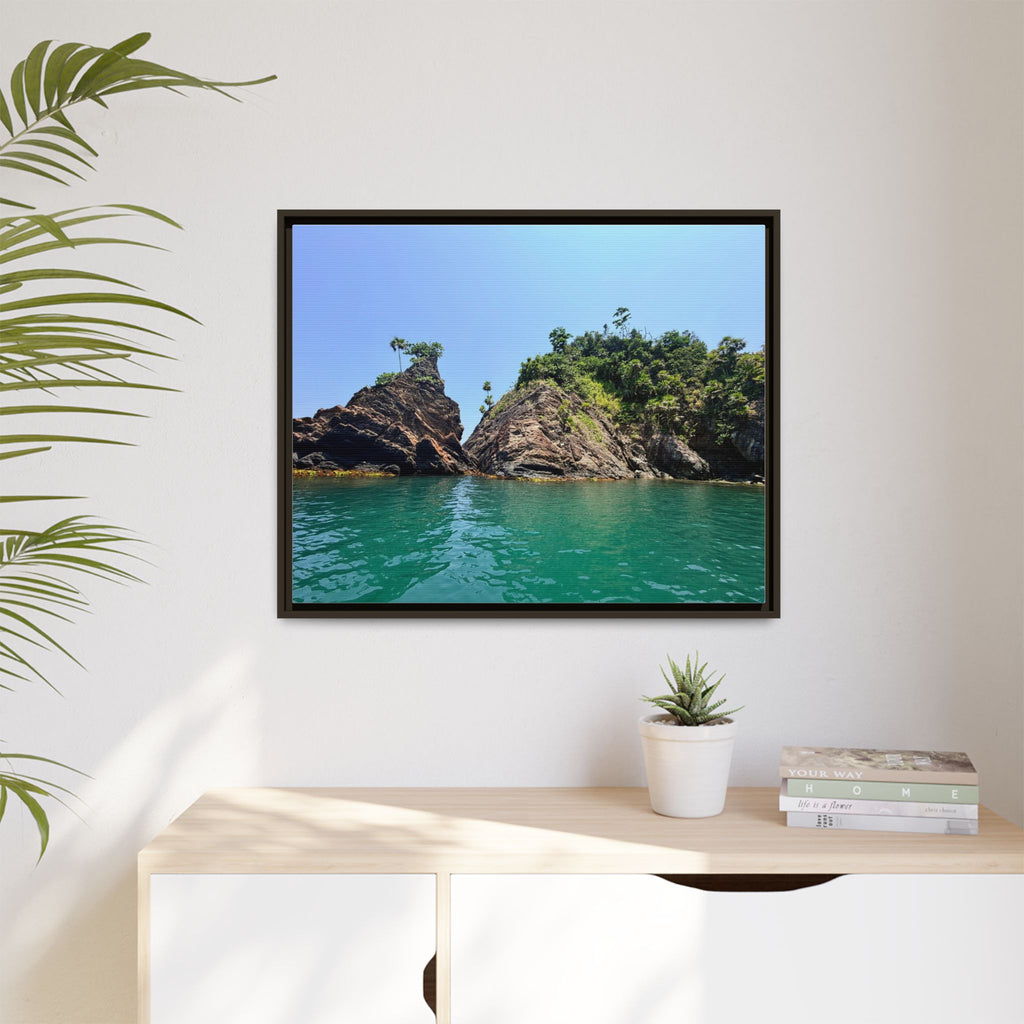 Tela Honduras Beach Matte Canvas, Framed (Multi-color)