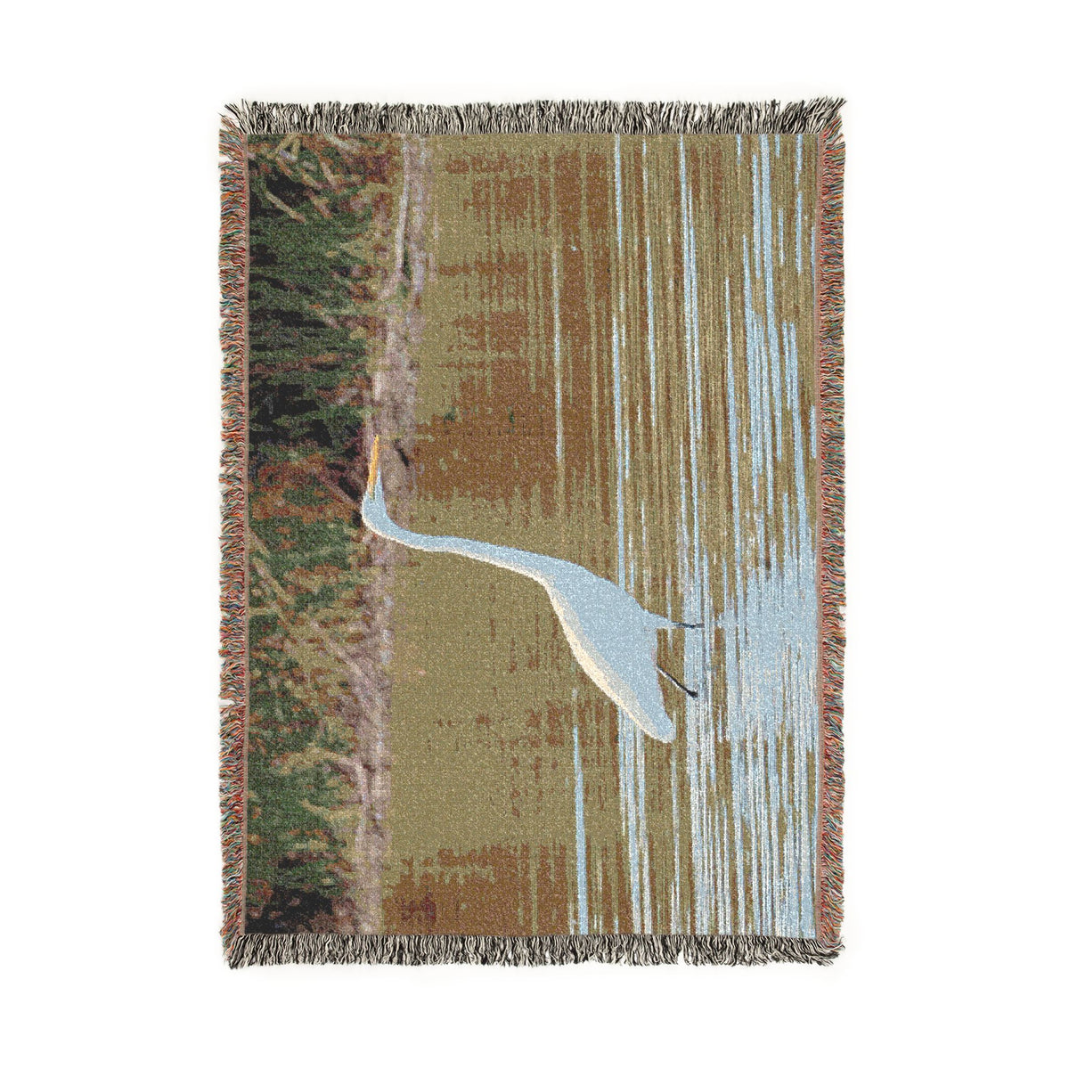 Great Egret Woven Throw Blanket Wildlife Photography Tapestry | Poli Roam