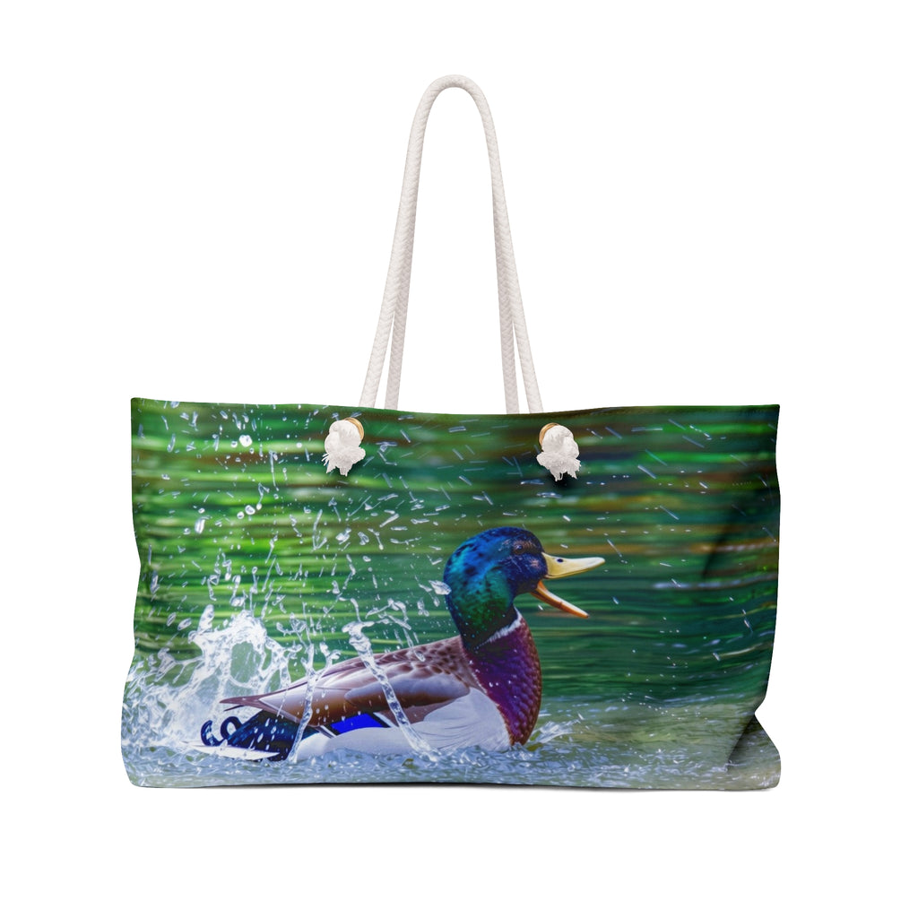 Mallard Duck in River Weekender Bag – Wildlife Nature Travel Bag