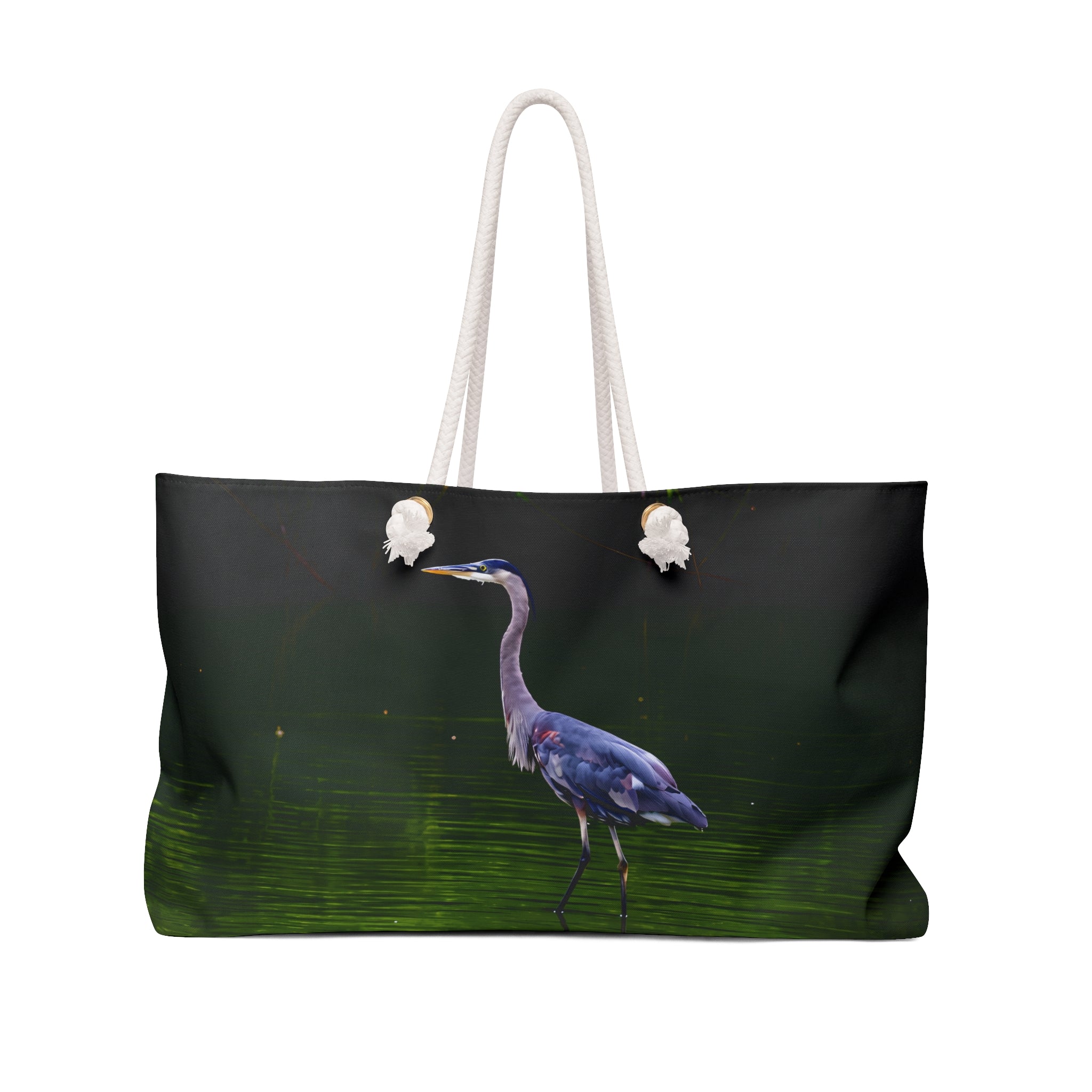 Great Blue Heron Standing in a River Weekender Bag – Wildlife Nature Travel Bag