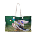 Mallard Duck Bathing in the River Weekender Bag – Wildlife Nature Travel Bag