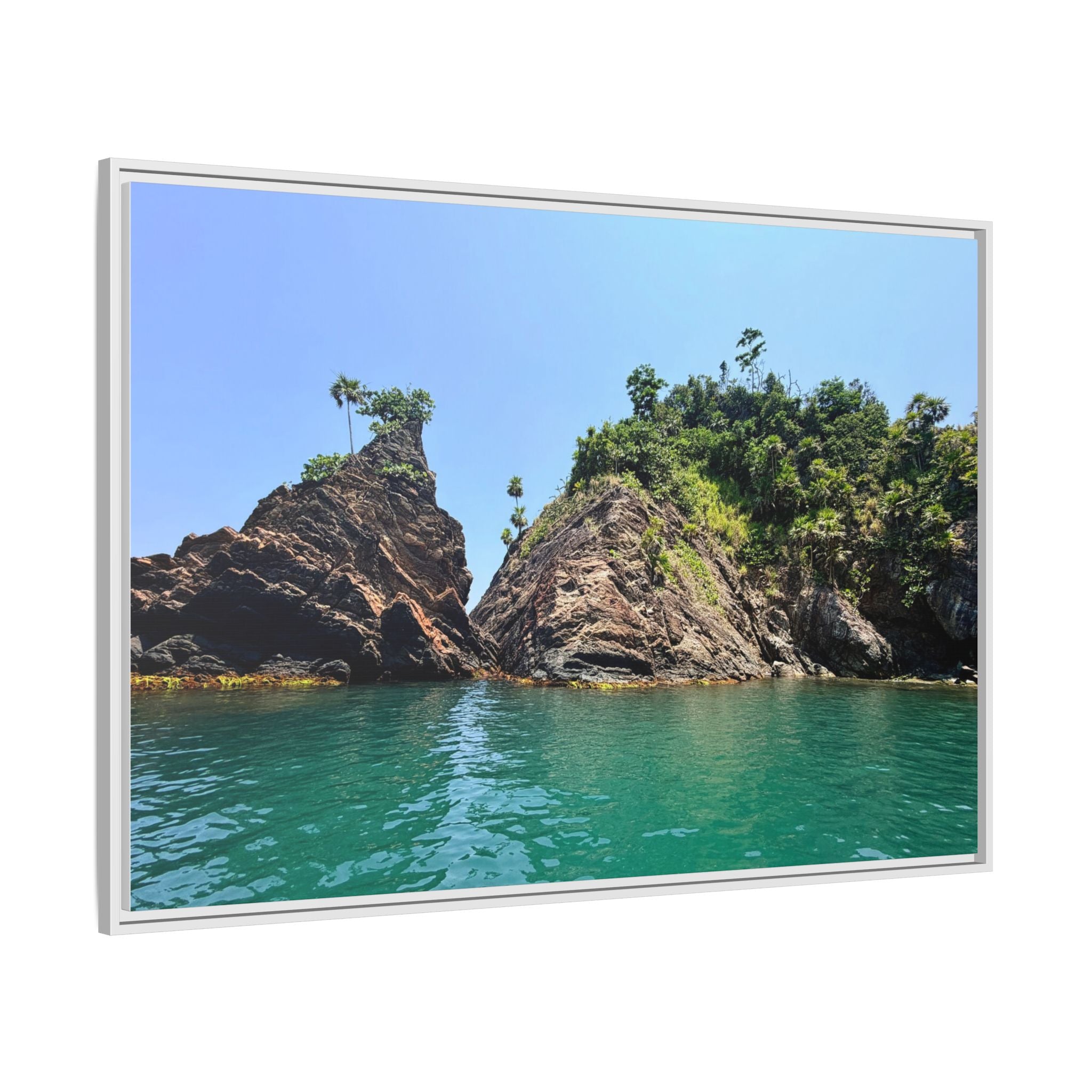 Tela Honduras Beach Matte Canvas, Framed (Multi-color)
