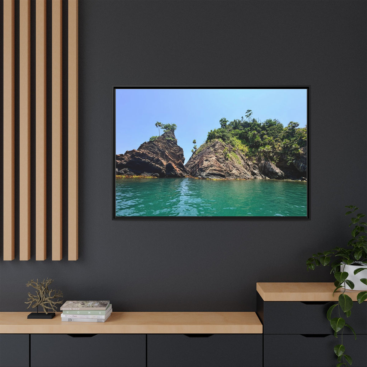 Tela Honduras Beach Matte Canvas, Framed (Multi-color)