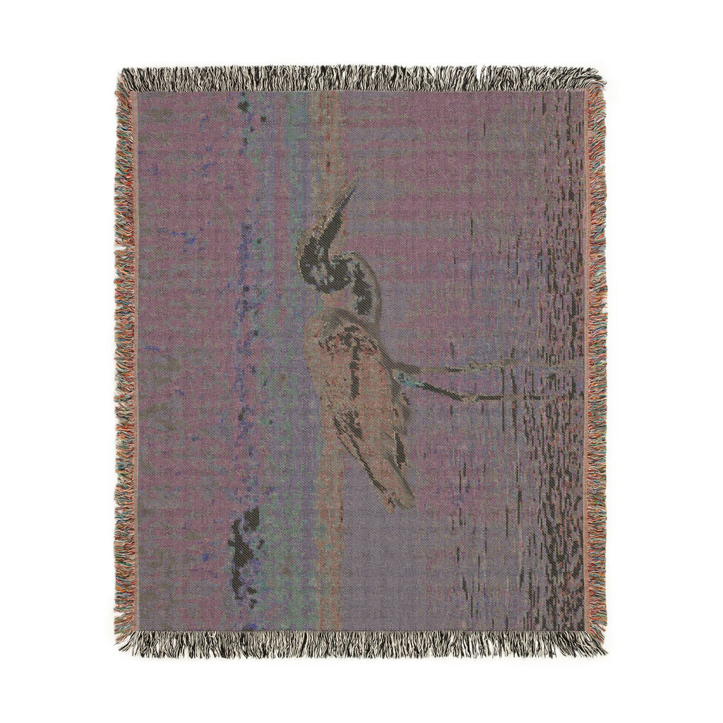 Great Blue Heron Woven Throw Blanket, Wildlife Photography Tapestry