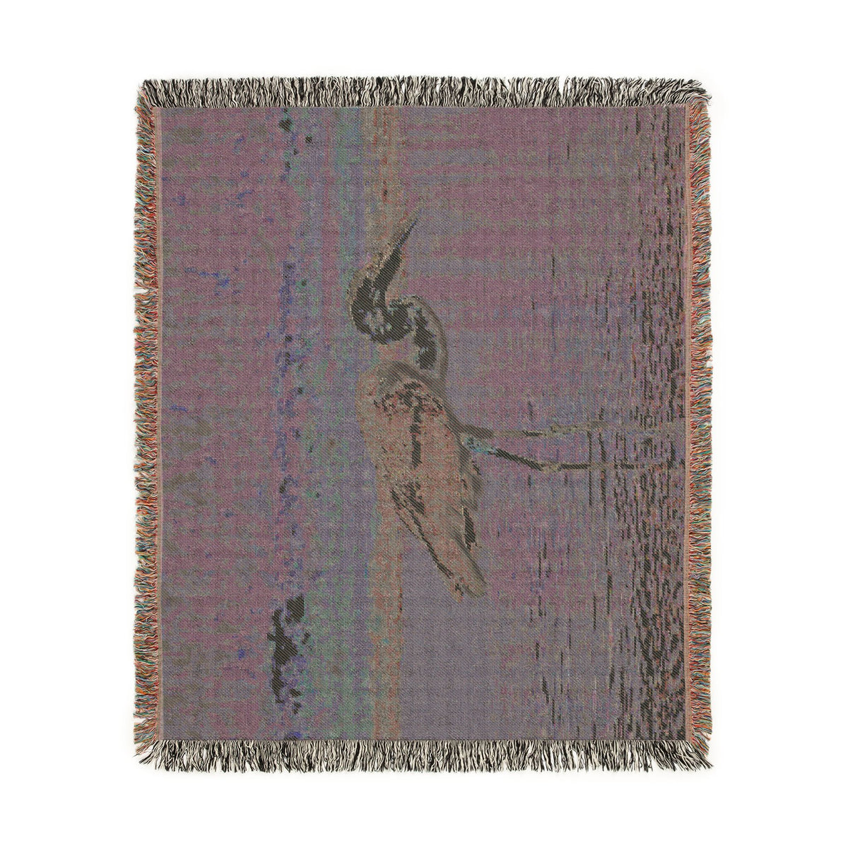 Great Blue Heron Woven Throw Blanket, Wildlife Photography Tapestry