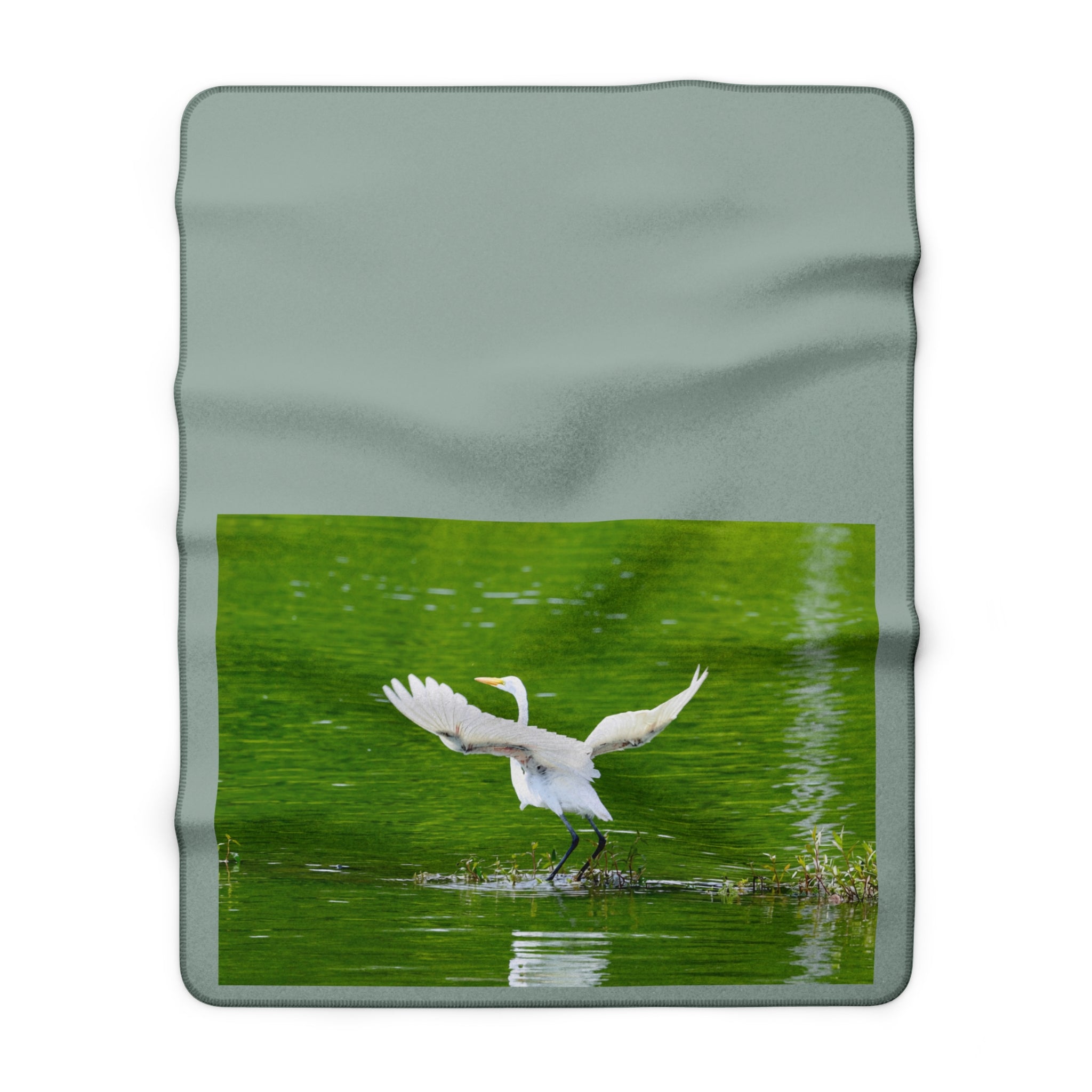 Egret Sherpa Fleece Blanket