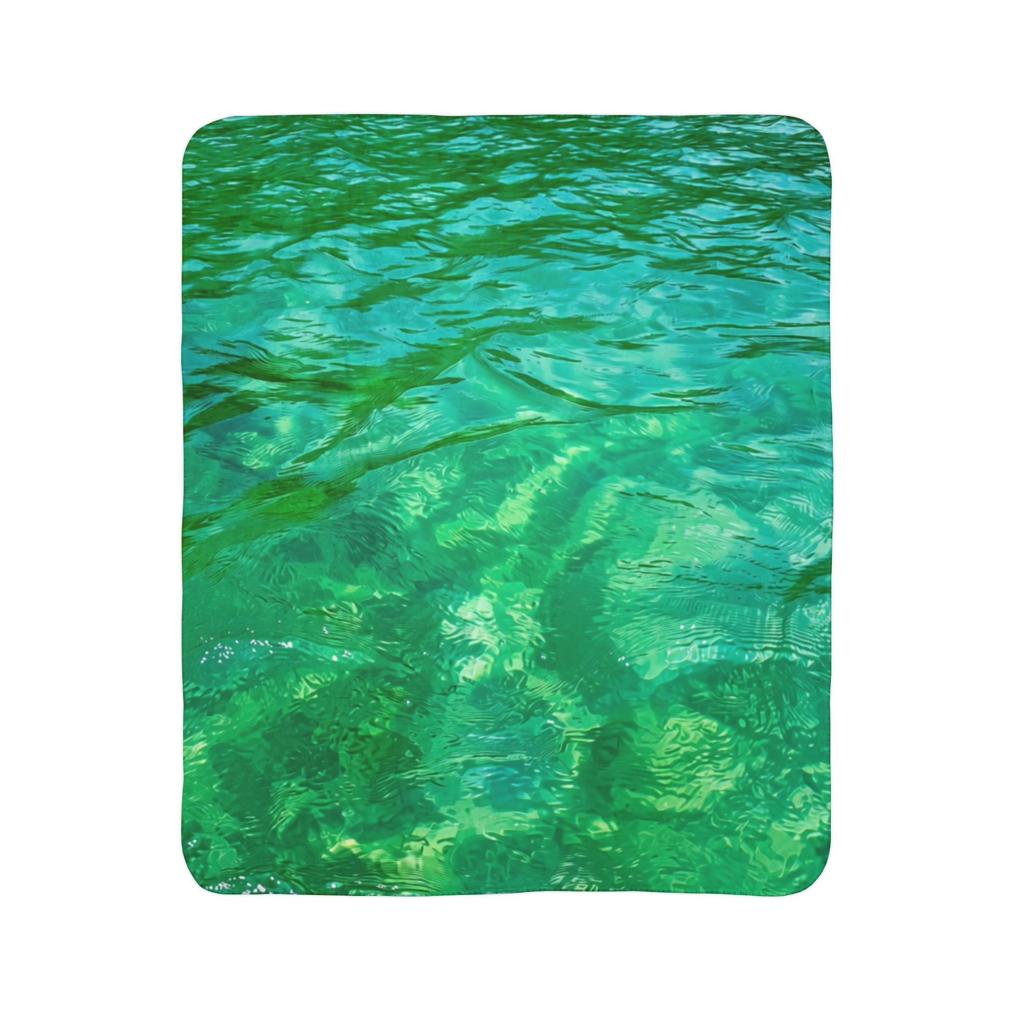 Punta Sal Green Beach Honduras Fleece Sherpa Blanket – Tropical Caribbean Cozy Throw