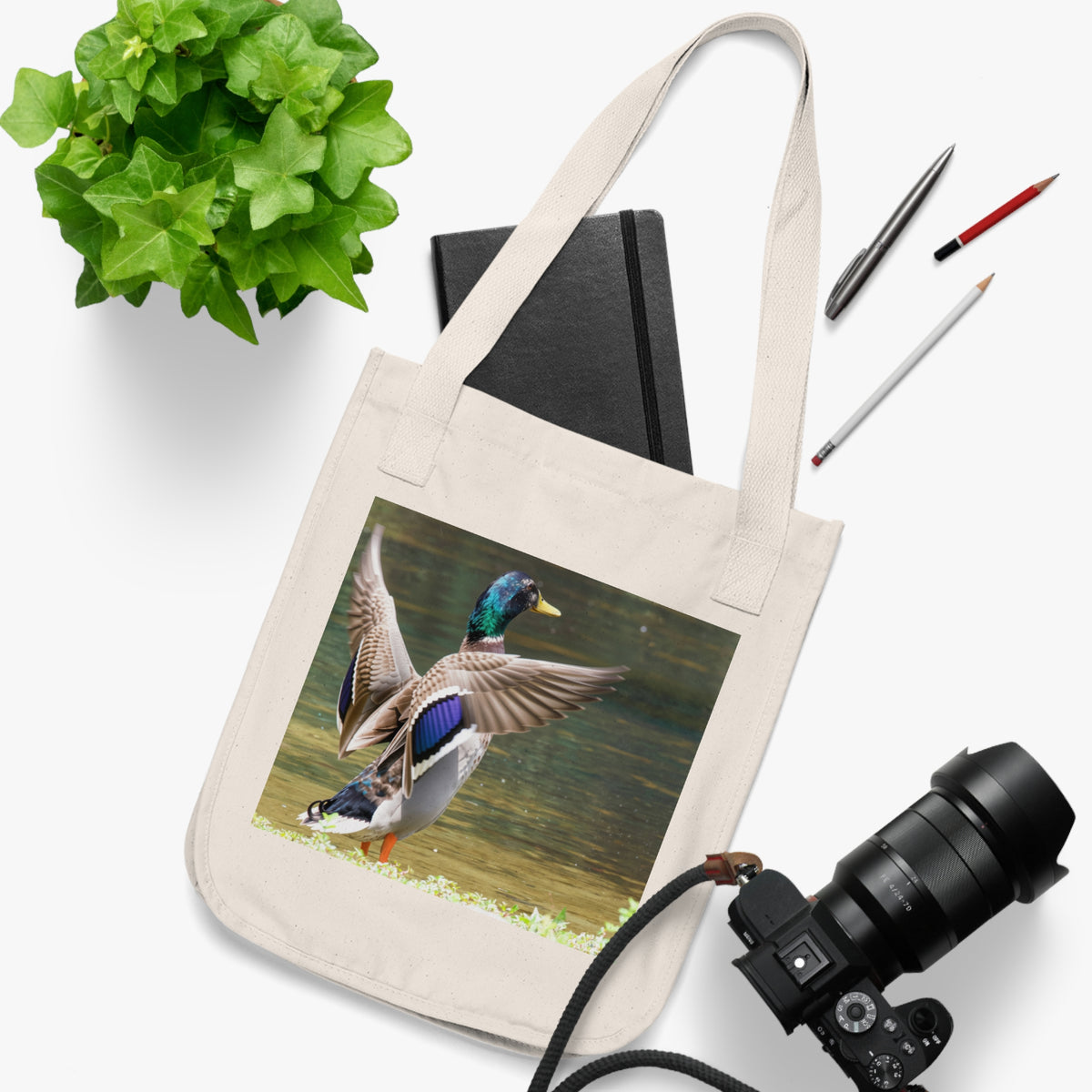 Mallard Duck Organic Canvas Tote Bag