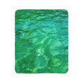 Punta Sal Green Beach Honduras Fleece Sherpa Blanket – Tropical Caribbean Cozy Throw