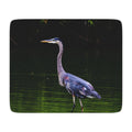 Great Blue Heron in the River Tan Sherpa Blanket – Wildlife Nature Cozy Throw
