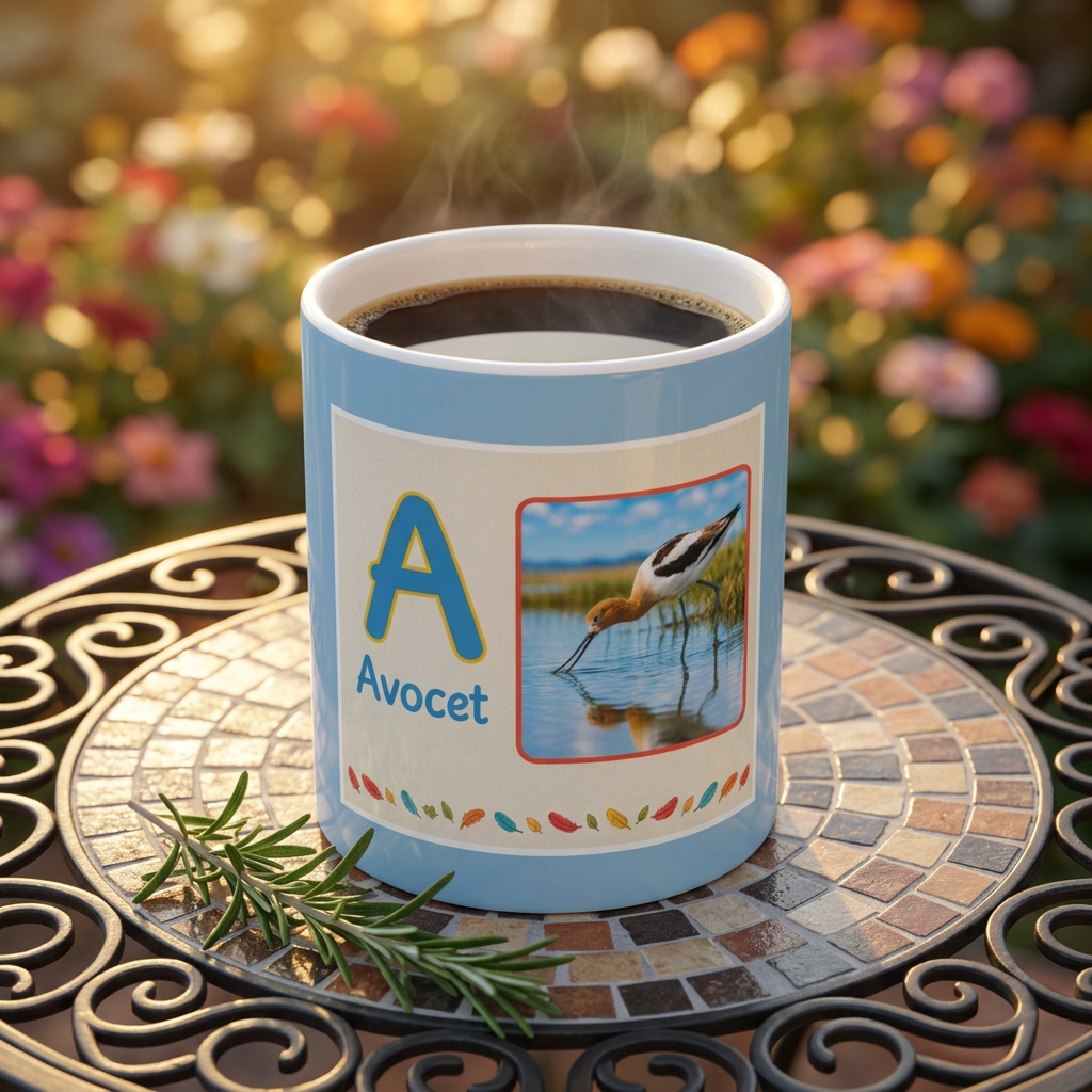 Avocet Bird 11oz White Mug
