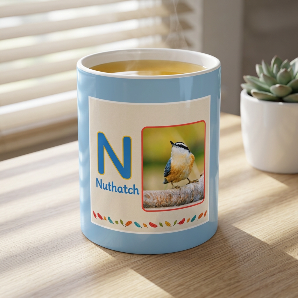 Nuthatch Bird 11oz White Mug
