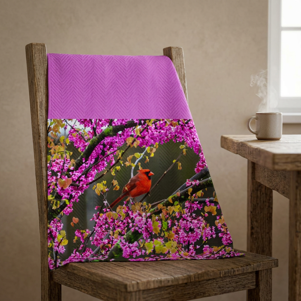 Northern Cardinal Quilted Throw