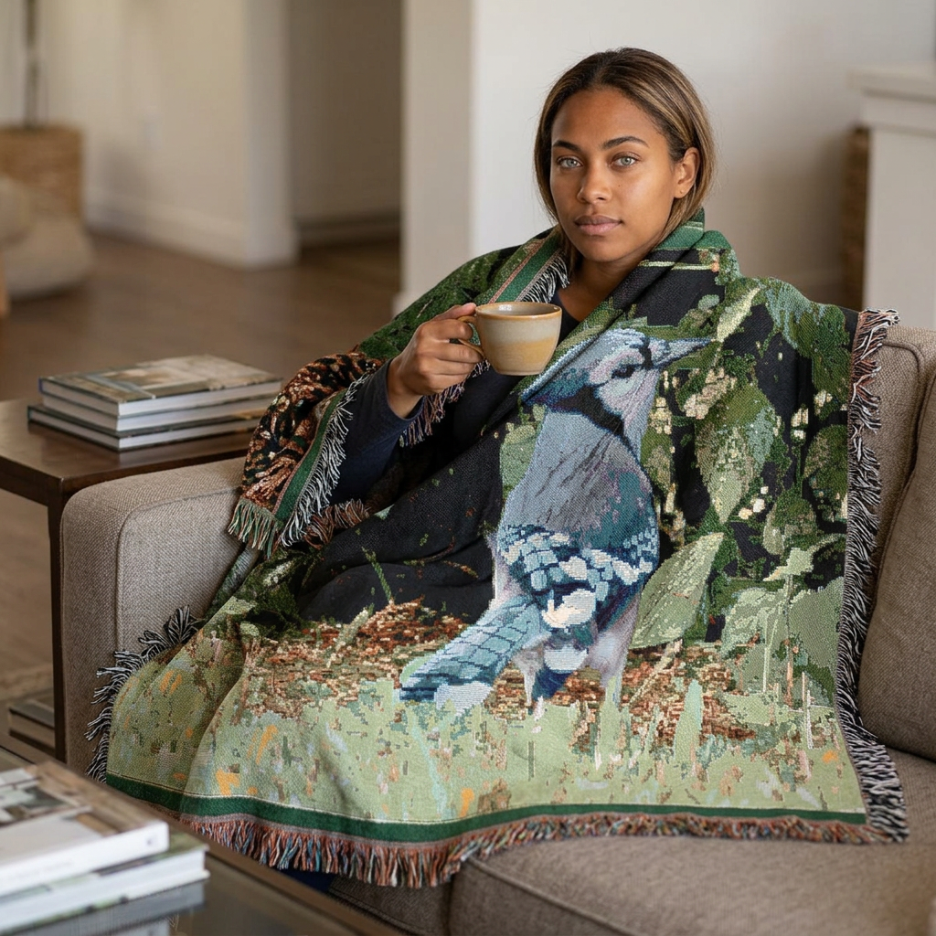 Blue Jay  — Poli Roam Woven Blanket