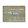 Great Blue Heron Woven Throw Blanket, Wildlife Photography Tapestry