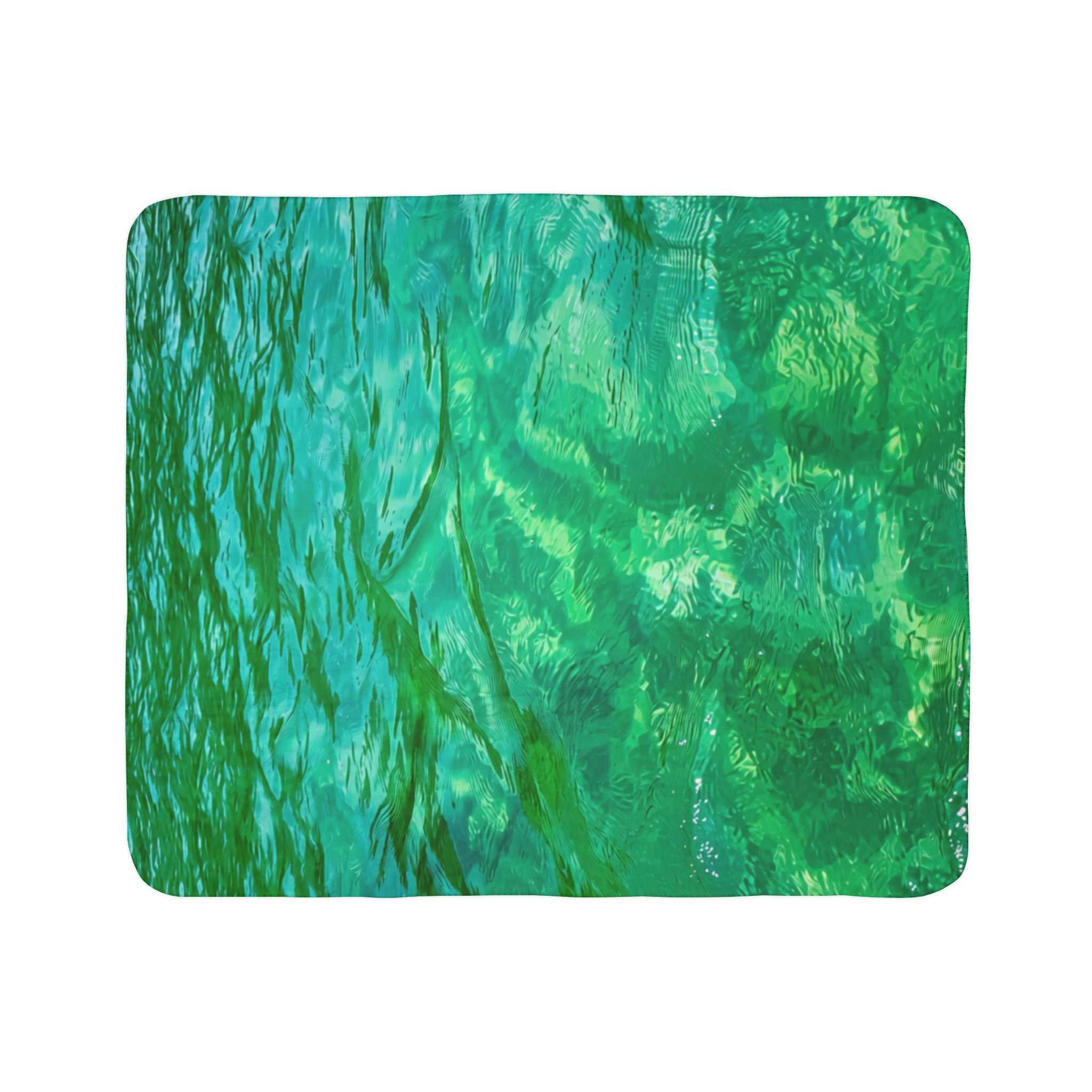 Punta Sal Green Beach Honduras Fleece Sherpa Blanket – Tropical Caribbean Cozy Throw