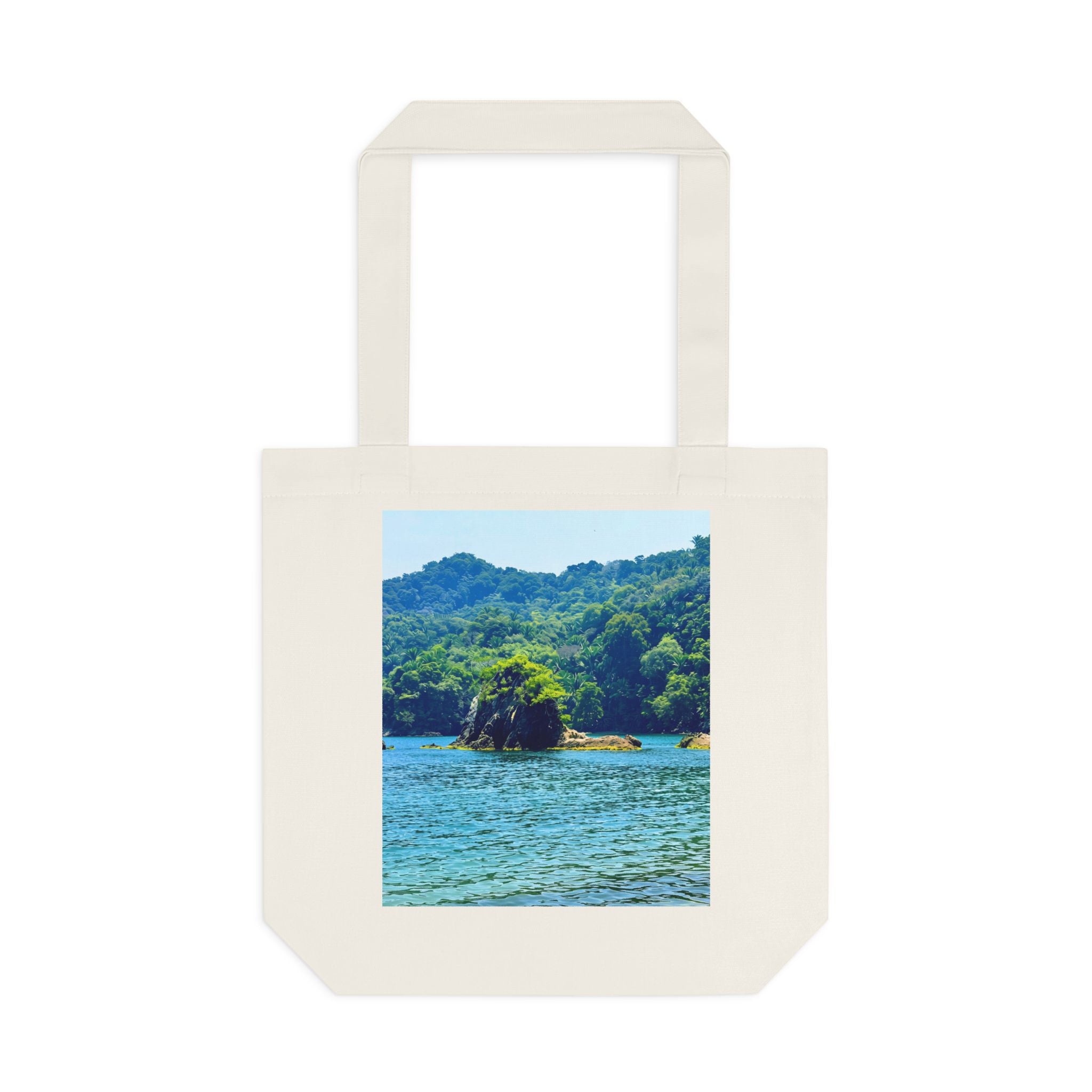 Tela Honduras Ocean Cotton Tote Bag – Tropical Beach Carry Bag