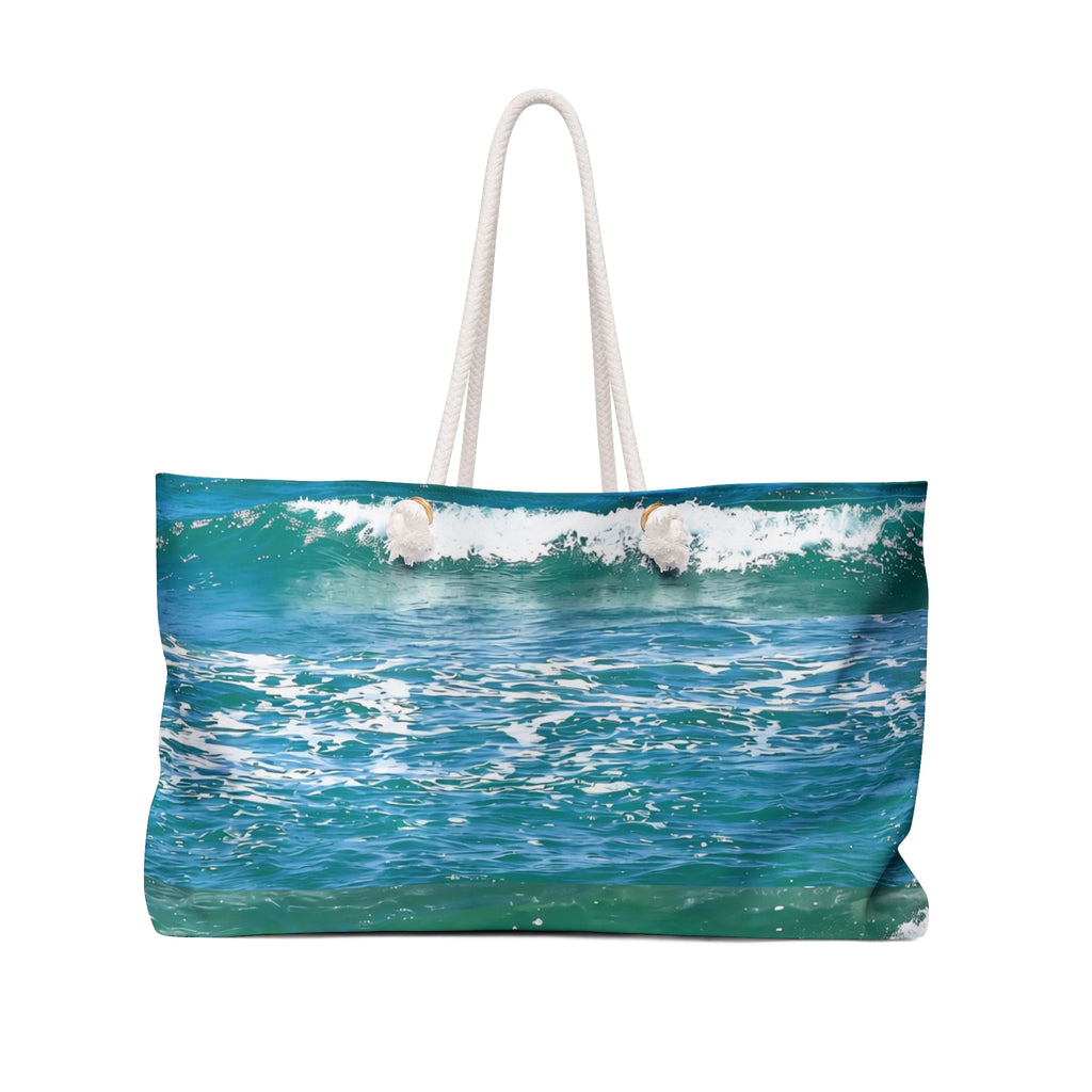 Ocean Wave Blue Weekender Bag – Coastal Travel Bag