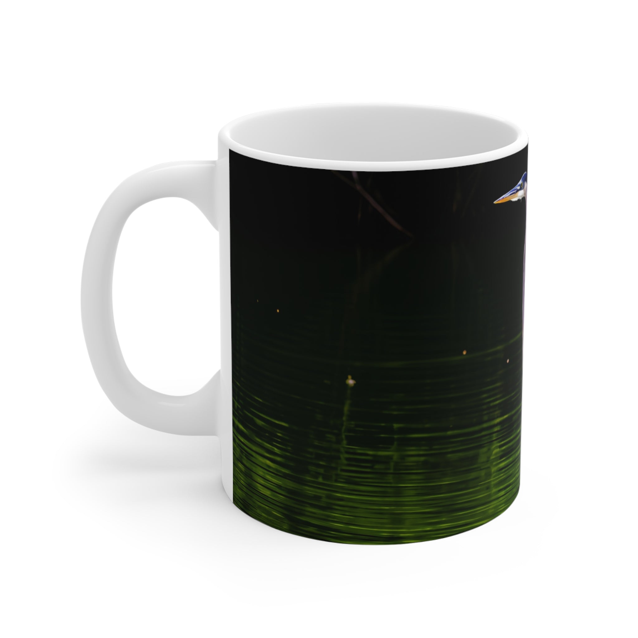 Heron in the Water Ceramic Mug 11oz – Elegant Wildlife Coffee Cup