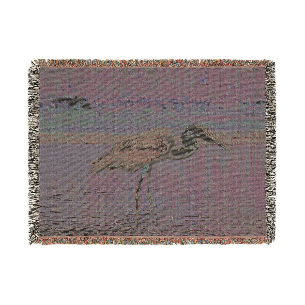 Great Blue Heron Woven Throw Blanket, Wildlife Photography Tapestry