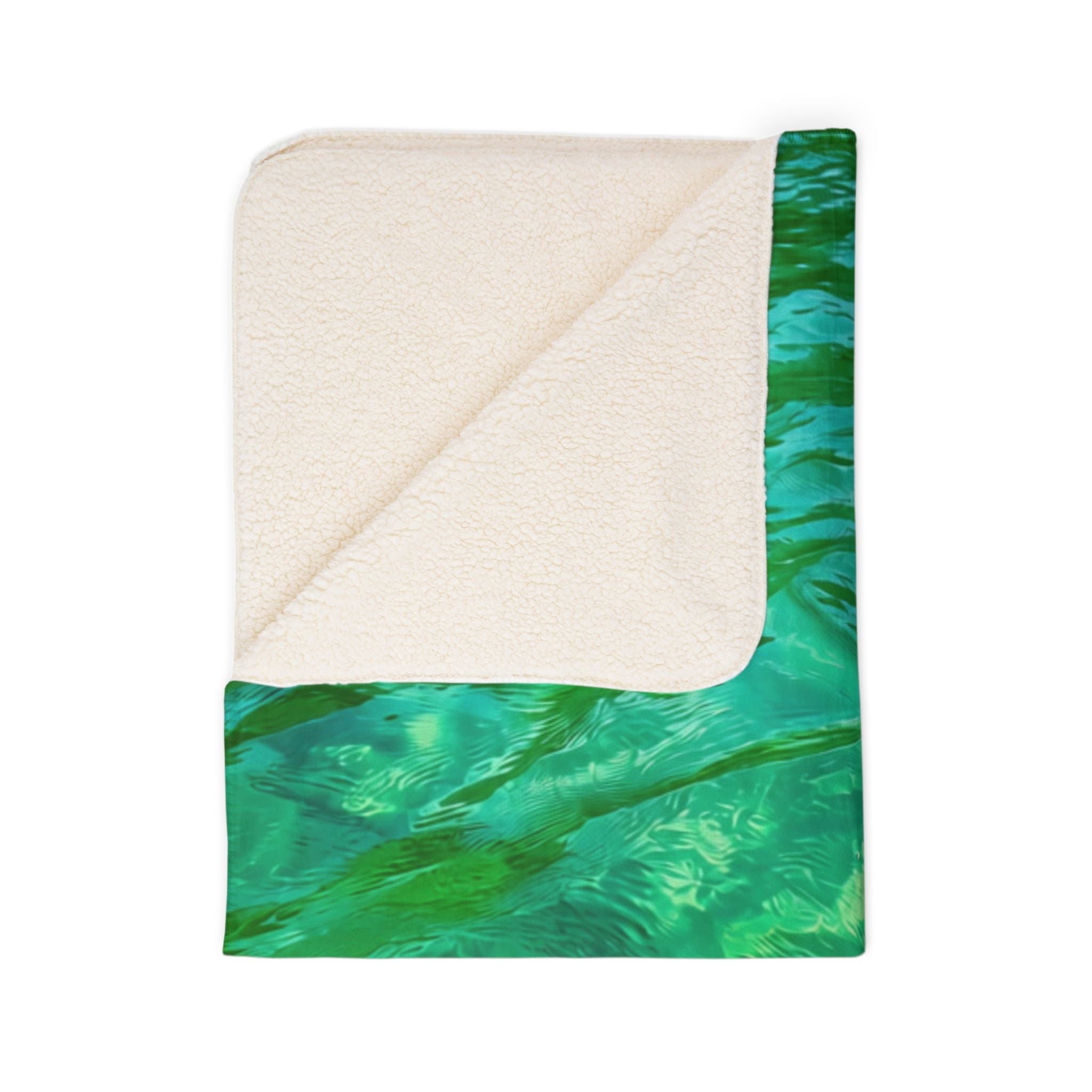 Punta Sal Green Beach Honduras Fleece Sherpa Blanket – Tropical Caribbean Cozy Throw