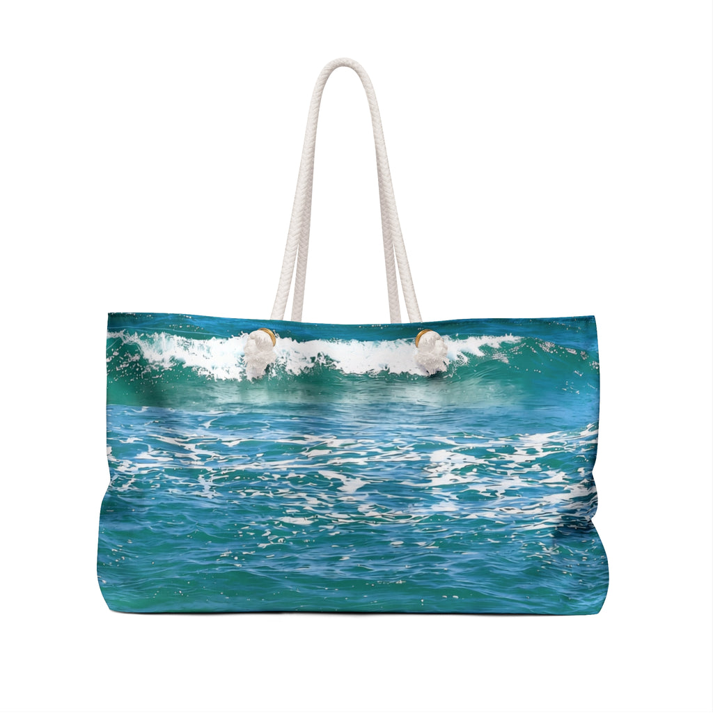 Ocean Wave Blue Weekender Bag – Coastal Travel Bag