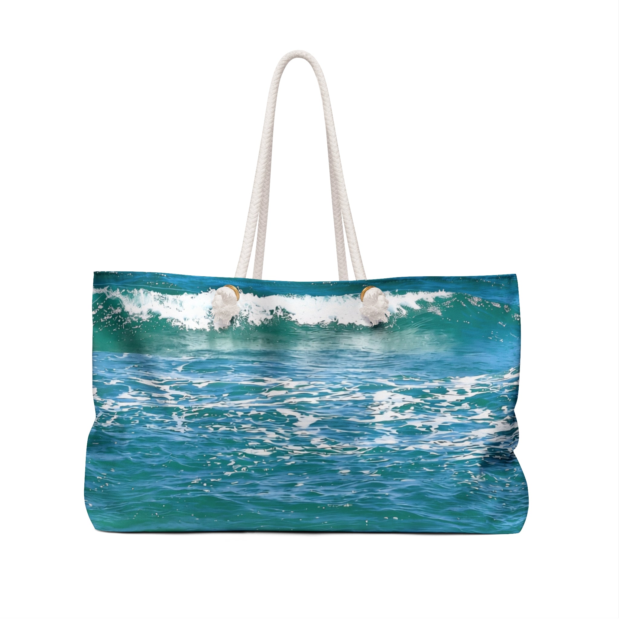 Ocean Wave Blue Weekender Bag – Coastal Travel Bag