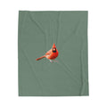 Northern Cardinal Velveteen Plush Blanket – Backyard Bird Wildlife Cozy Throw