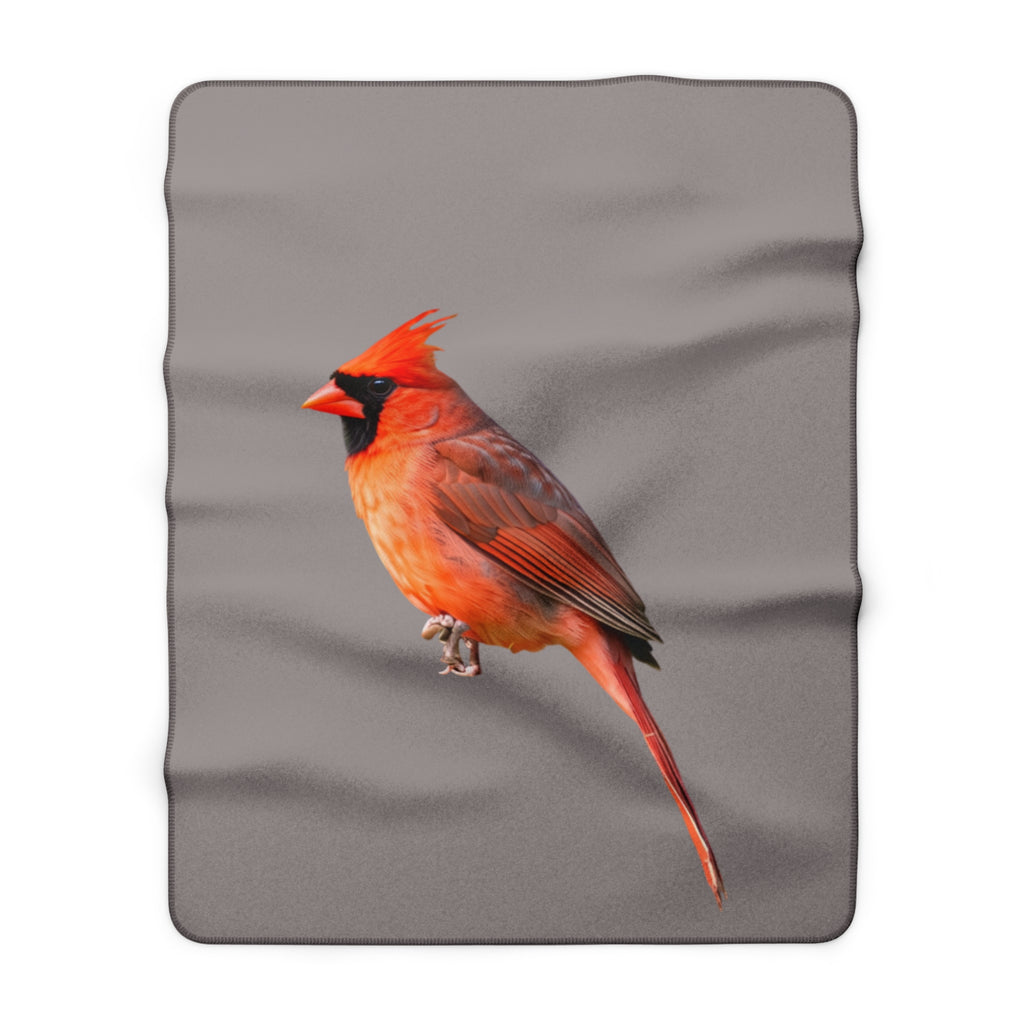 Red Northern Cardinal Sherpa Fleece Blanket – Backyard Bird Wildlife Throw