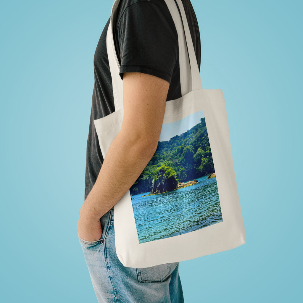Tela Honduras Ocean Cotton Tote Bag – Tropical Beach Carry Bag