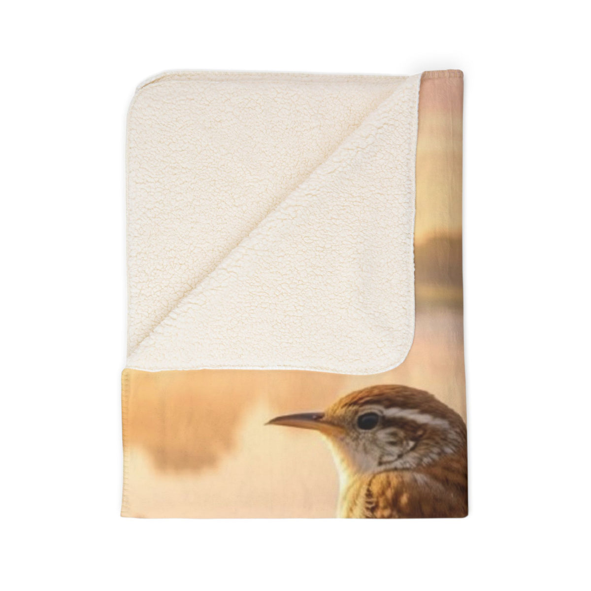 Carolina Wren Fleece Sherpa Blanket