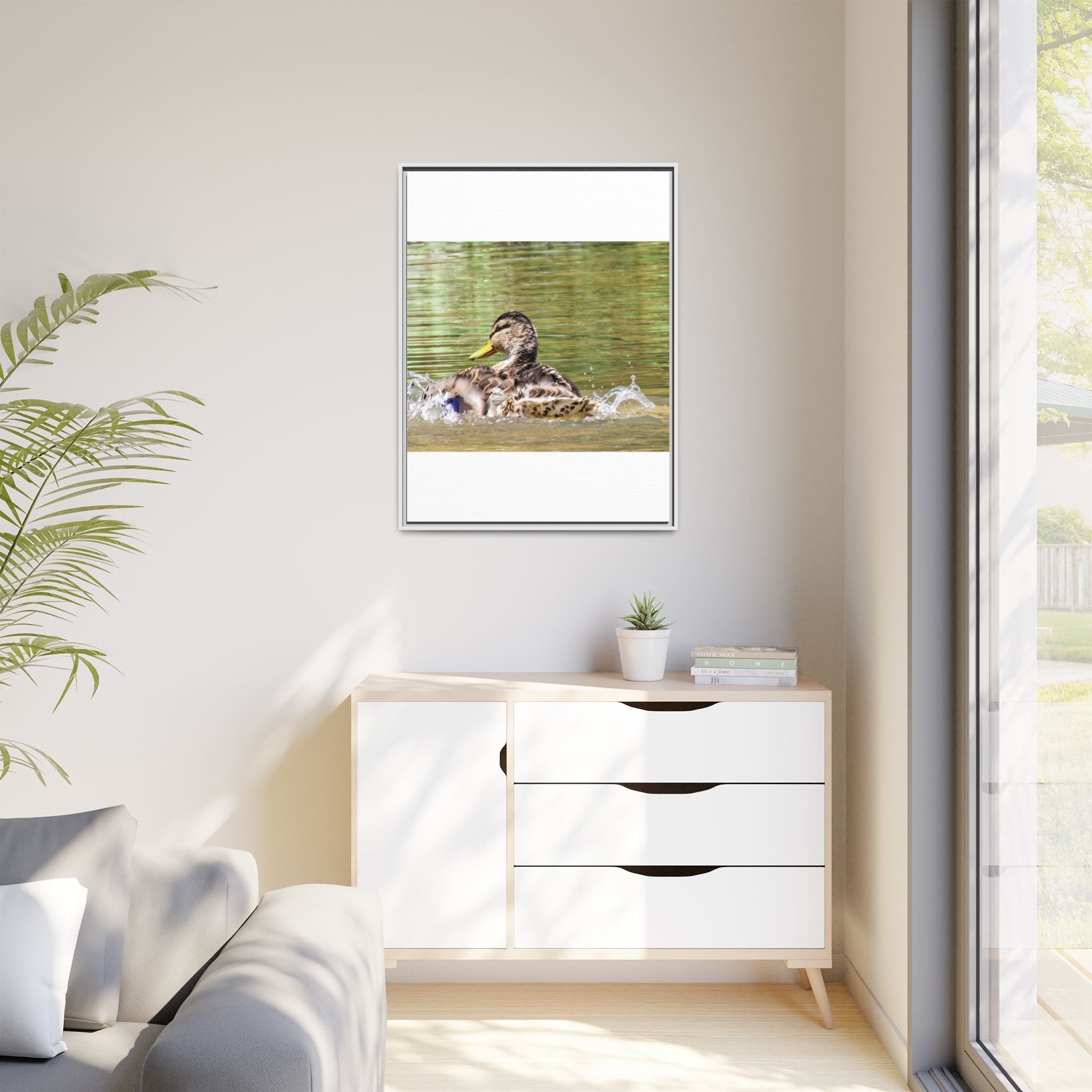 Mallard Duck Matte Canvas, Framed (Multi-color)