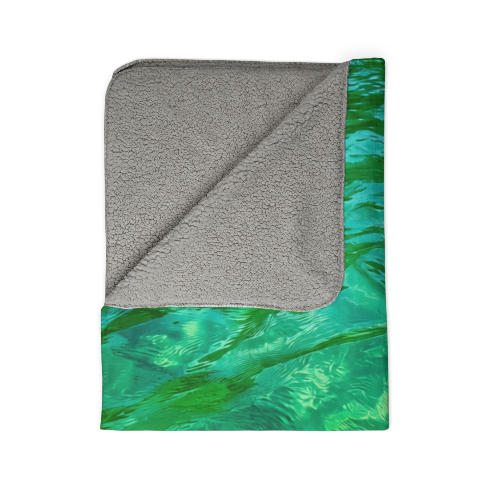Punta Sal Green Beach Honduras Fleece Sherpa Blanket – Tropical Caribbean Cozy Throw