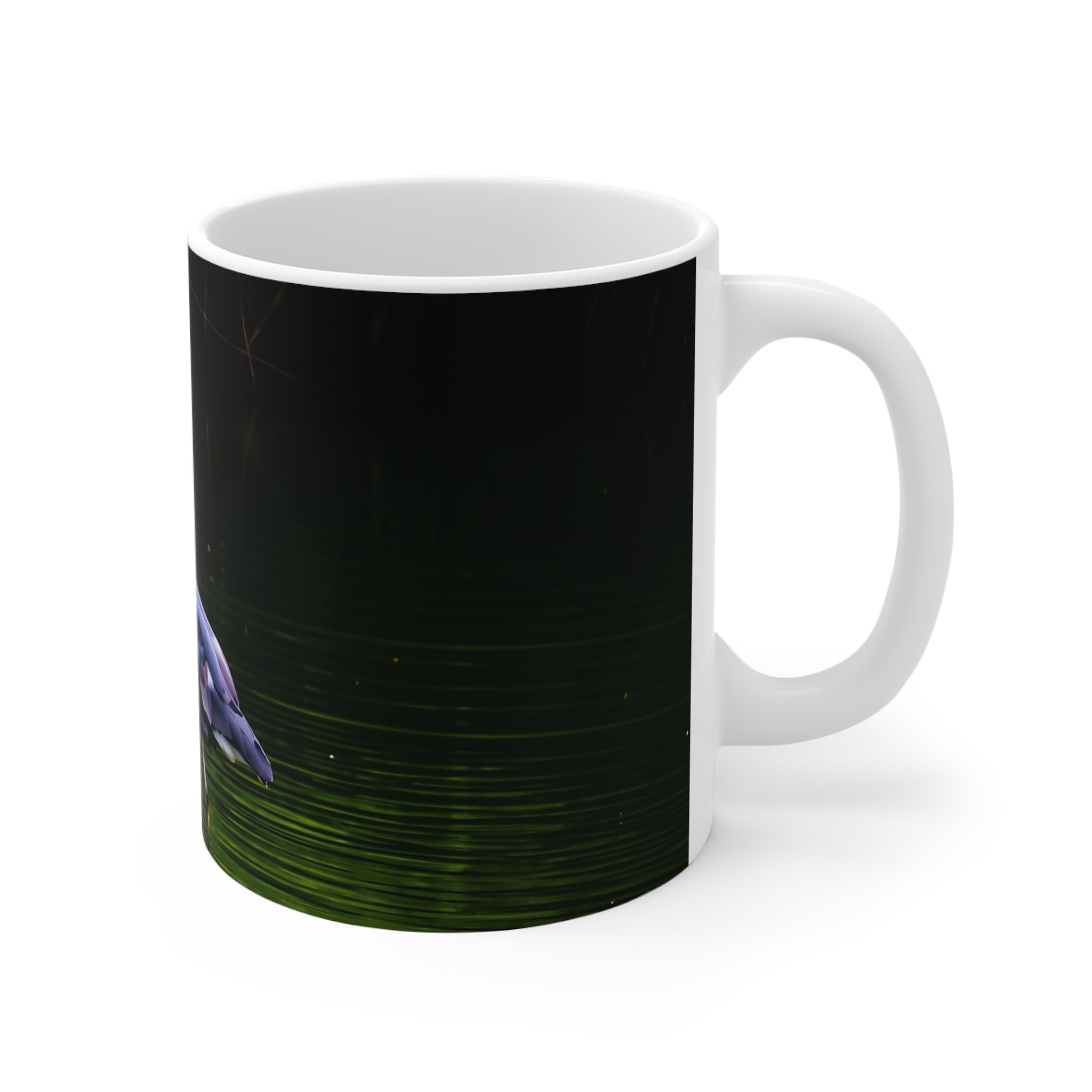 Heron in the Water Ceramic Mug 11oz – Elegant Wildlife Coffee Cup