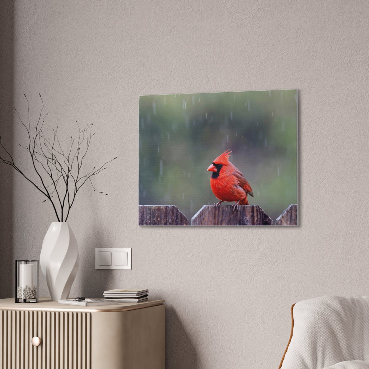 Northern Cardinal Canvas Stretched, 0.75"